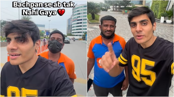 A content creator took a Swiggy delivery rider to a 5-star hotel as a treat. (Photos: official_zaidmehdi/Instagram) swiggy