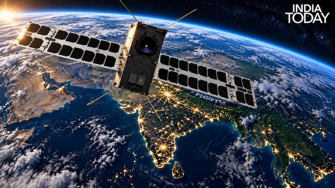MOI-1A is essentially a small computer in space. The satellite carries Nvidia Orin NX edge-computing processors. (Photo: Generative AI by India Today) Takeme2space MOI-1A