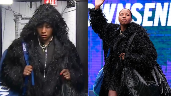 Taylor Townsend steals the spotlight with bold all-black outfit at US Open. Courtesy: Reuters/JioHotstar screengrab Taylor Townsend