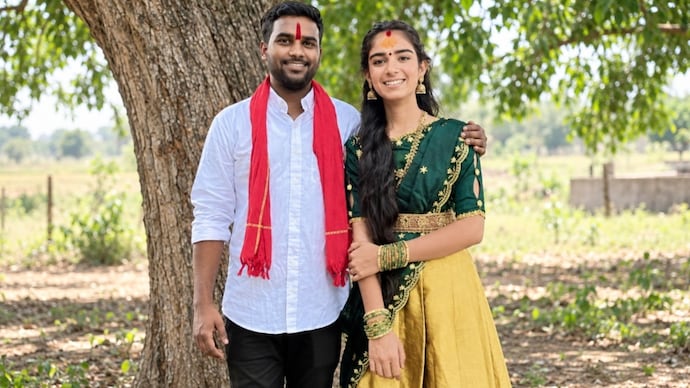 Haribabu (L) was out on bail after he was arrested in connection with the murder of his wife Vaishnavi (R) in March. Telangana YouTuber murder