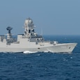 The Indian Navy destroyer INS Kolkata The Indian Navy destroyer INS Kolkata