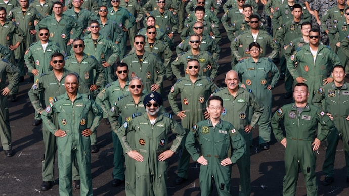 The Japanese fighters were ferried from Tsuiki Air Base in Japan to Jodhpur for the exercise, marking the first time JASDF fighter aircraft have operated from Indian soil during a bilateral exercise. The Japanese fighters were ferried from Tsuiki Air Base in Japan to Jodhpur for the exercise, marking the first time JASDF fighter aircraft have operated from Indian soil during a bilateral exercise.