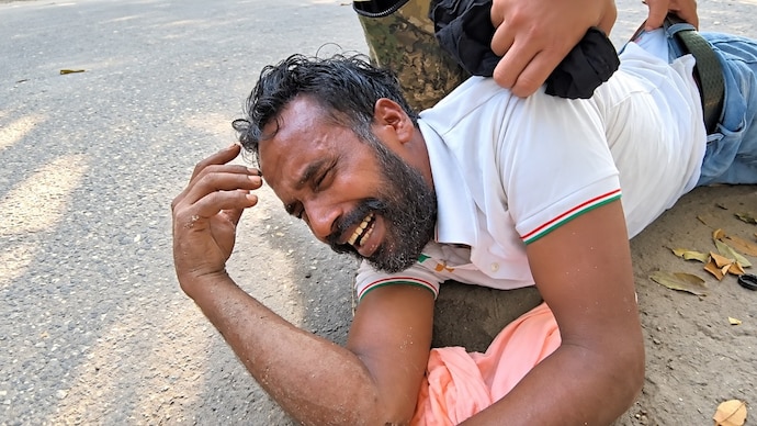 The man consumed poison outside the district administrative complex. The man consumed poison outside the district administrative complex.
