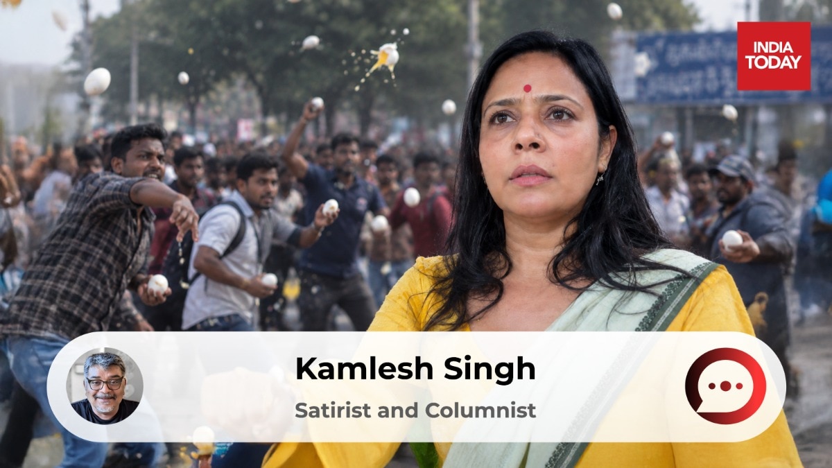 TMC leader and Krishnanagar Lok Sabha MP Mahua Moitra alleged that her car was pelted with eggs during a party meeting in Nadia. (Image for Representation: X/Generative AI) TMC leader and Krishnanagar Lok Sabha MP Mahua Moitra alleged that her car was pelted with eggs during a party meeting in Nadia. (Image for Representation: X/Generative AI)