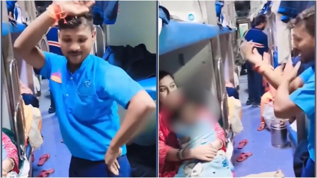 Tea vendor spots exhausted mother, dances to comfort her crying child on train