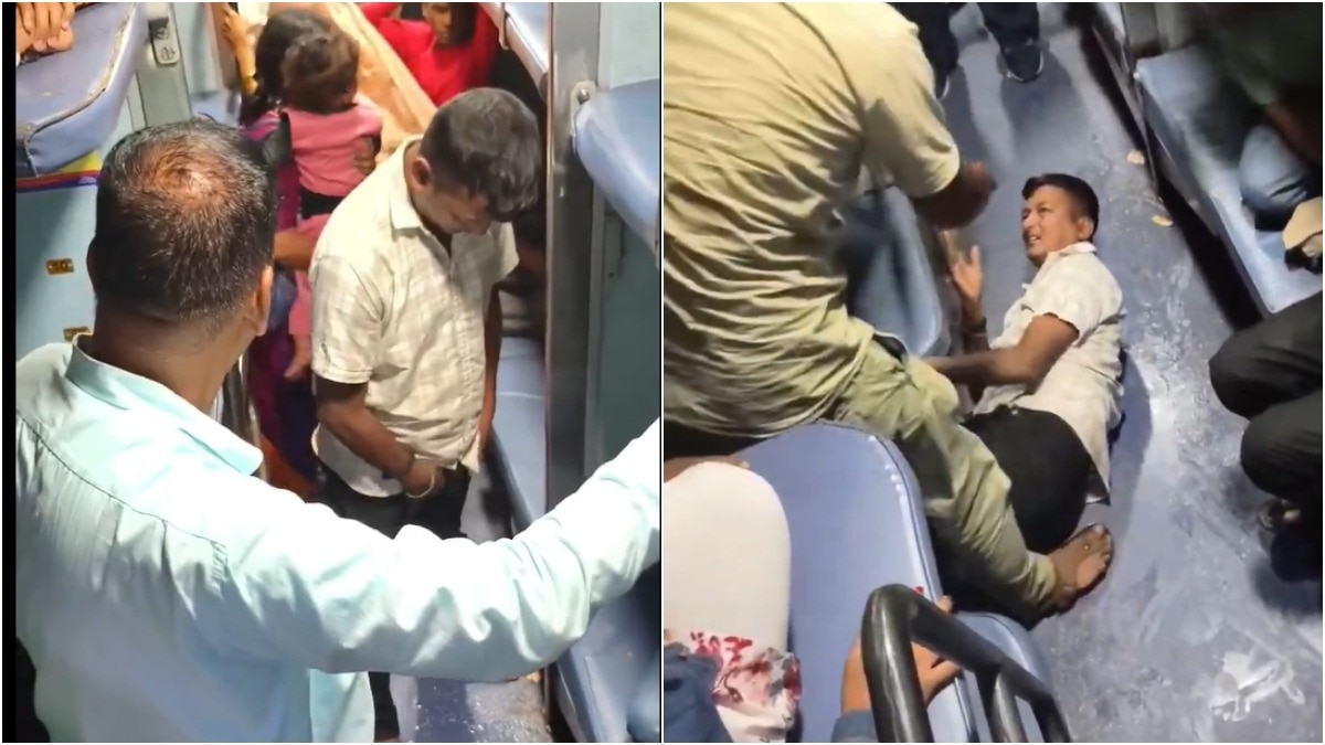 Man urinates in train, passengers slap him and make him clean it. Railways reacts