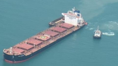 Twenty-one crew members were rescued after two merchant vessels collided off Kandla. (X/IndiaCoastGuard)