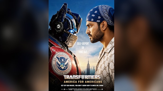 The DHS poster carried the message: “America for Americans. Get off our roads; you don't know how to drive, Mr Singh.” It also urged people to “self-deport”. (Photo: X/@DHSgov)