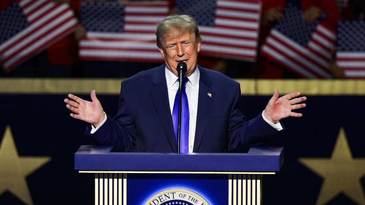 US President Donald Trump made the $5000 announcement at the Republican National Midterm Convention in Dallas. (Image: Getty)