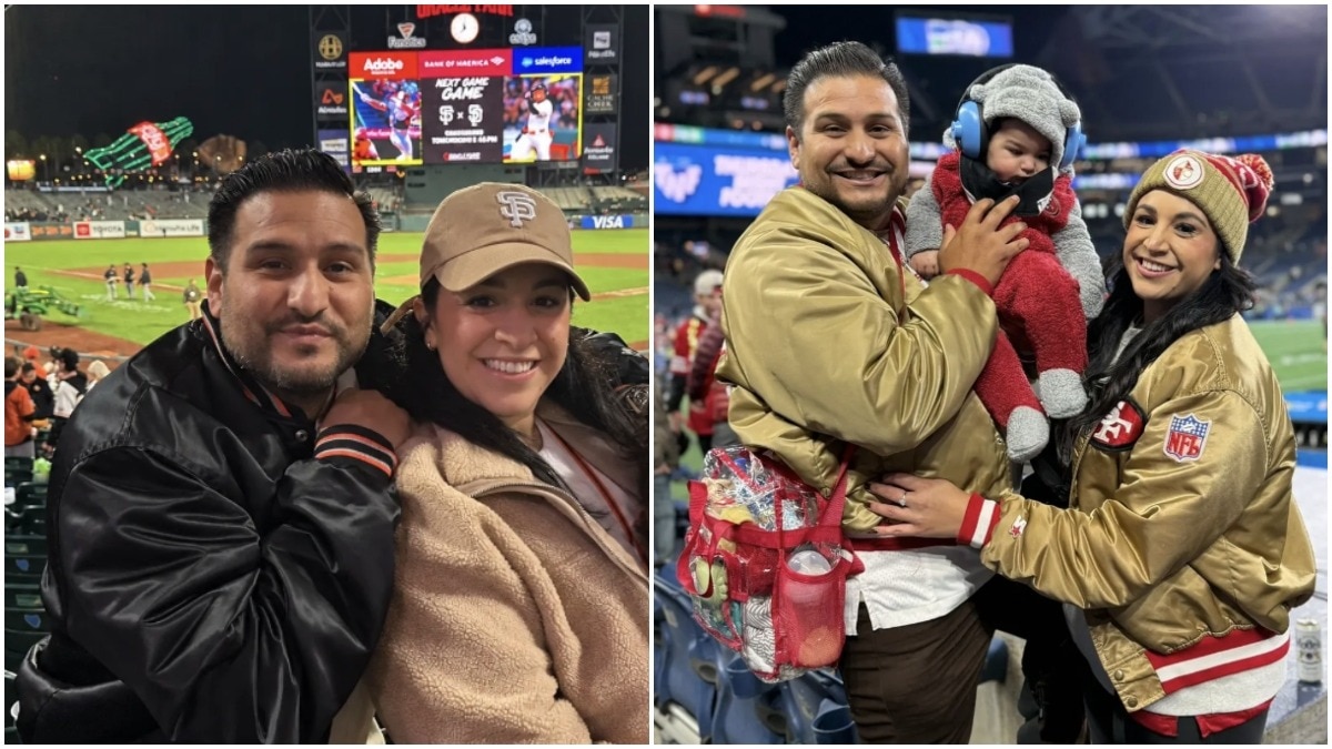 US woman filmed carrying baby, 3 plates of food at game breaks silence on viral clip