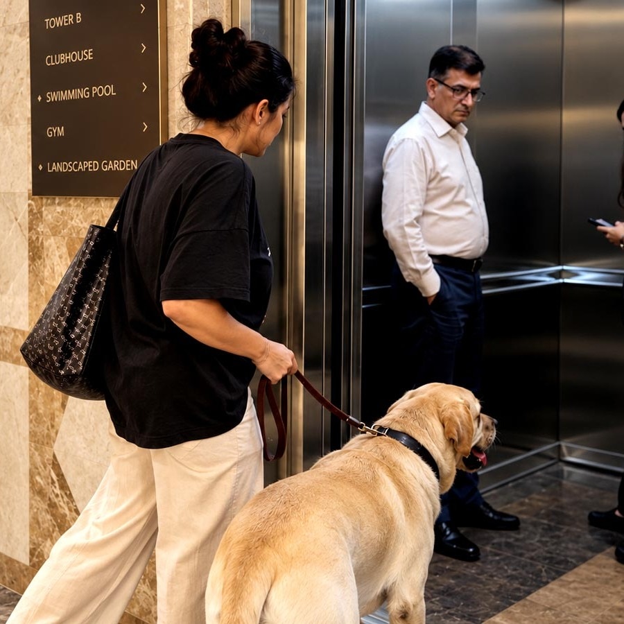 using the society lift with pet dog