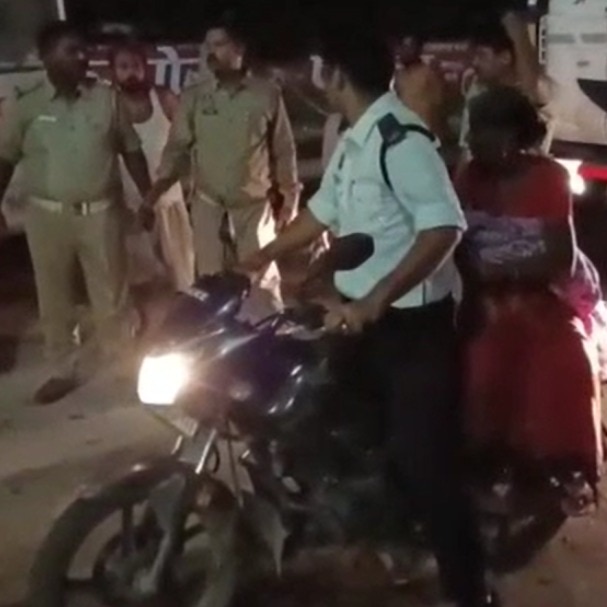 Video: UP cop rushes sick newborn to hospital on bike after ambulance breaks down