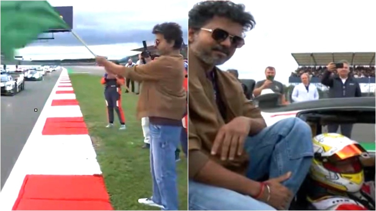 Vijay flags off the Le Mans race in London, wishes Ajith Kumar; Trisha joins