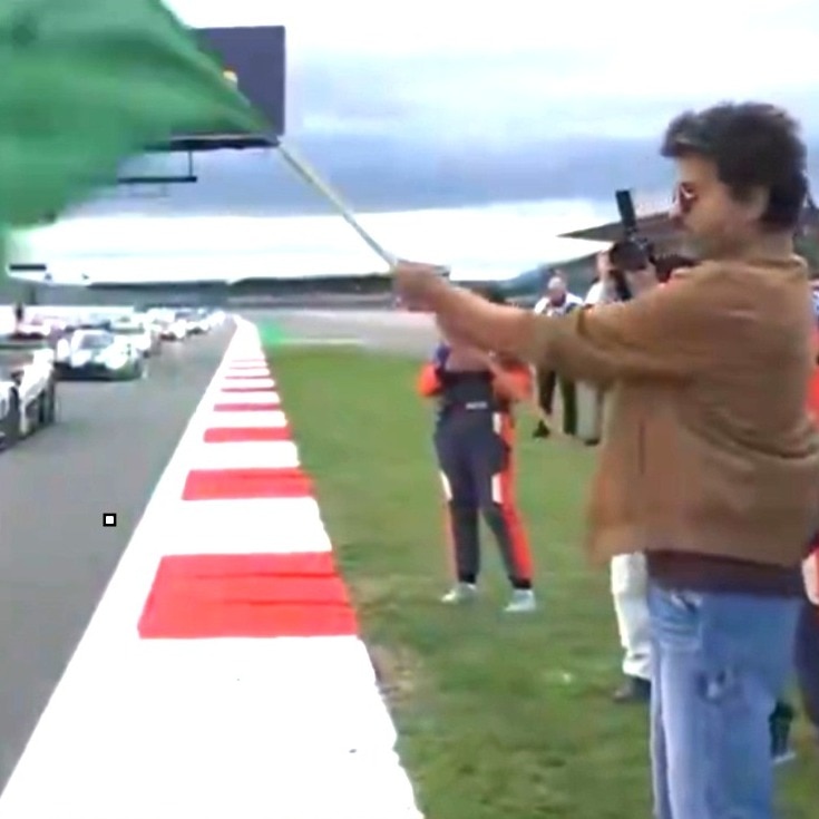 Vijay flags off the Le Mans race in London, wishes Ajith Kumar; Trisha joins