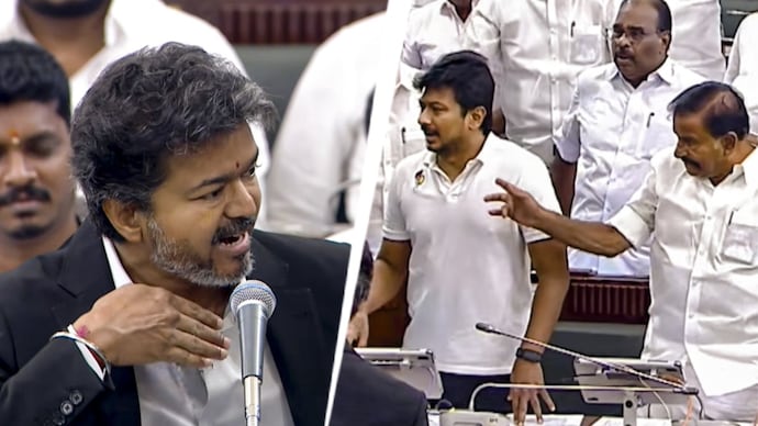 Vijay blasts DMK in Assembly, alleges corruption during its previous tenure in power. Vijay blasts DMK in Assembly, alleges corruption during its previous tenure in power.