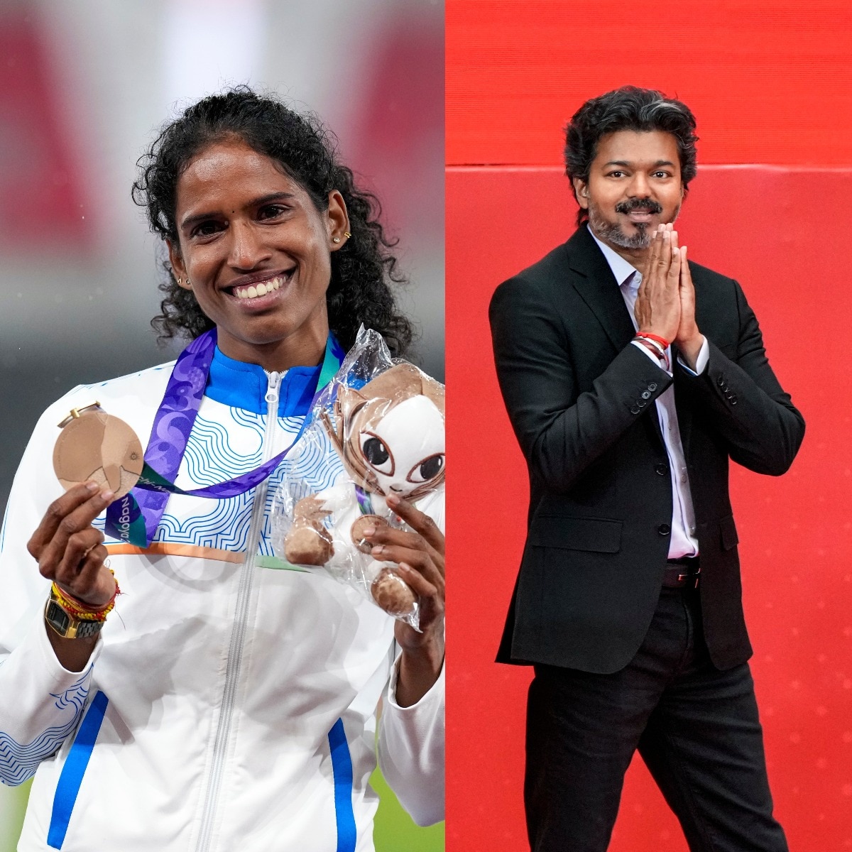 CM Vijay rewards Vithya Ramraj Rs 30 lakh after historic Asian Games bronze