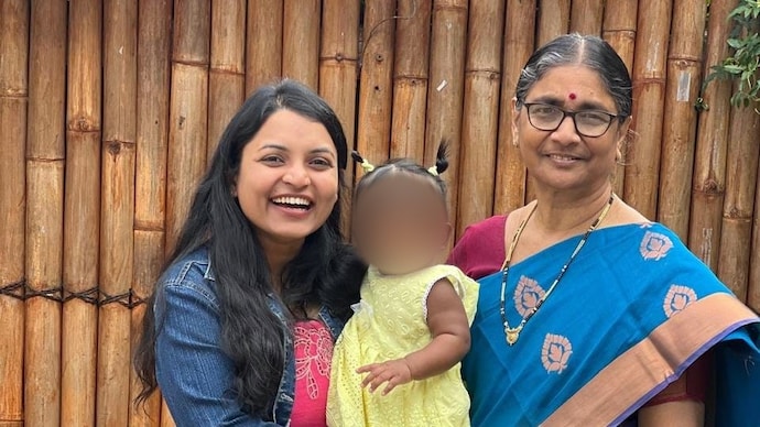 33-year-old Neha Bommali with her mother-in-law 67-year-old Rama Devi