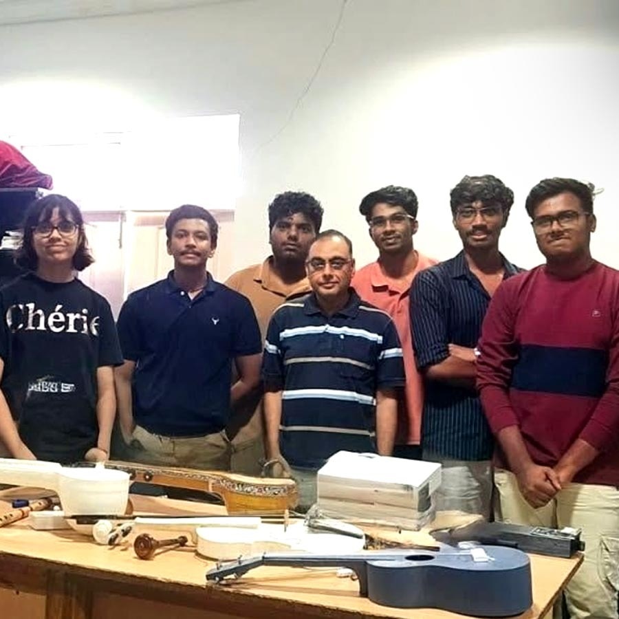 Where mathematics learns to sing: Professor Ramanathan and his students at IIT Madras, keepers of a lab that prints music into being. (Photo: India Today)