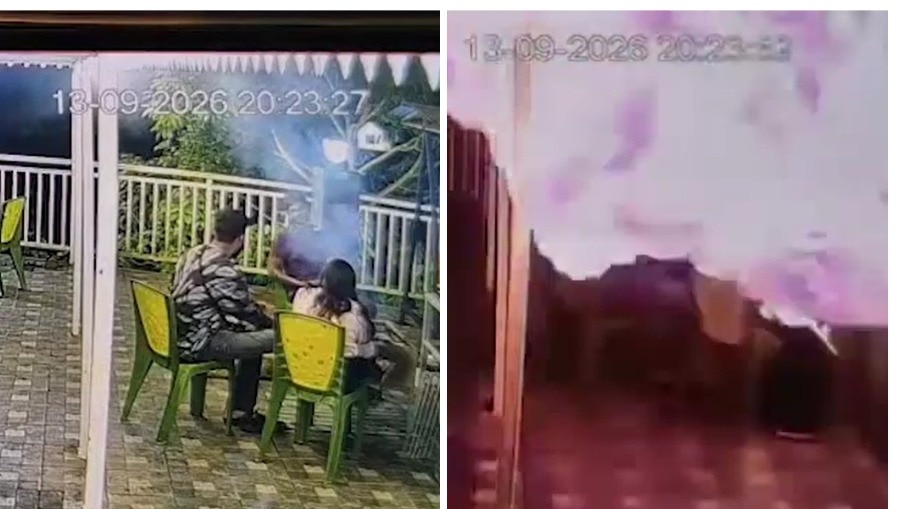 Woman catches fire after liquid poured near barbecue at Kalimpong resort.