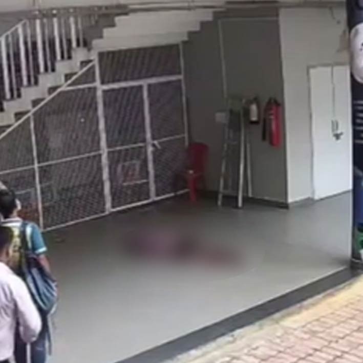 Caught on CCTV: Worker falls to death from third floor while painting at UP school