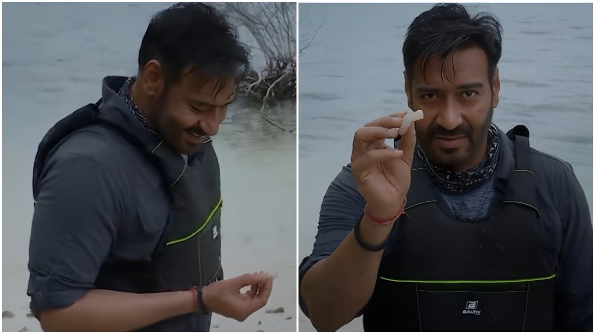 Ajay Devgn eats raw fish with bare hands on Bear Grylls survival show. Watch