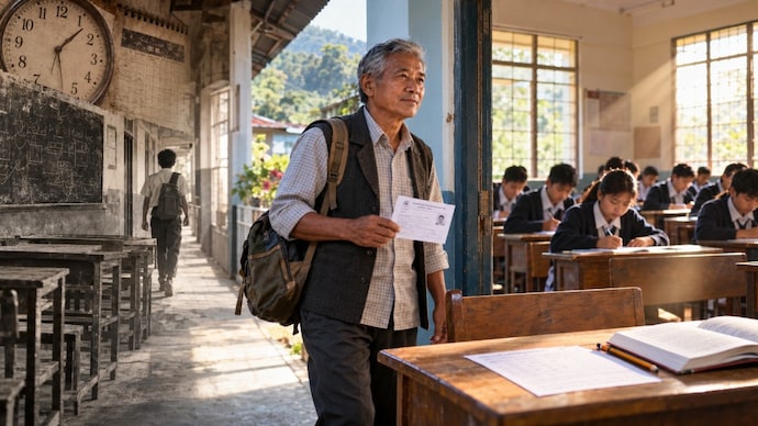 At 59, Meghalaya man goes back to school after 37 years to take Class 10 exam (AI generated image) At 59, Meghalaya man goes back to school after 37 years to take Class 10 exam (AI generated image)