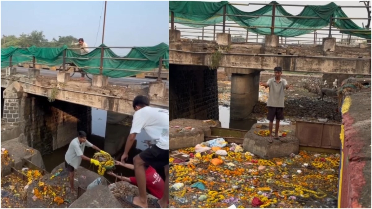 बिट्टू तबाही ने अजनर नदी की सफाई की, एक व्यक्ति ने उसके पास कचरा फेंका