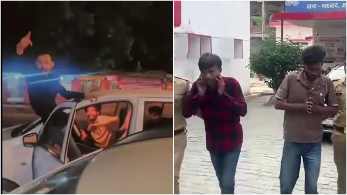UP men film risky stunts while hanging from moving car, later fold hands before cops