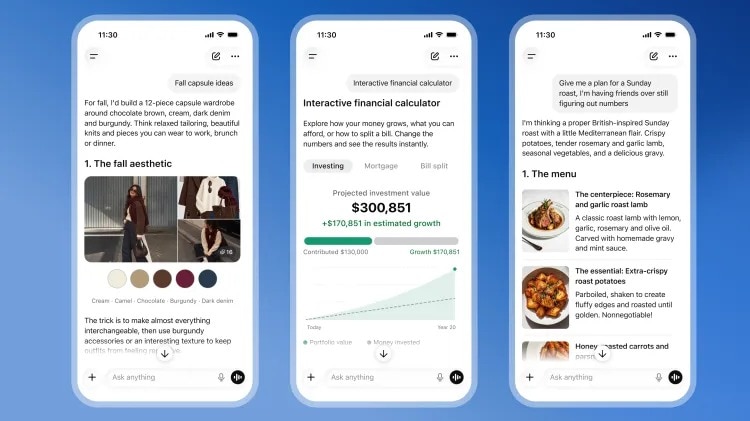 OpenAI launches Intelligent UI for ChatGPT, it can show you interactive visuals and buttons