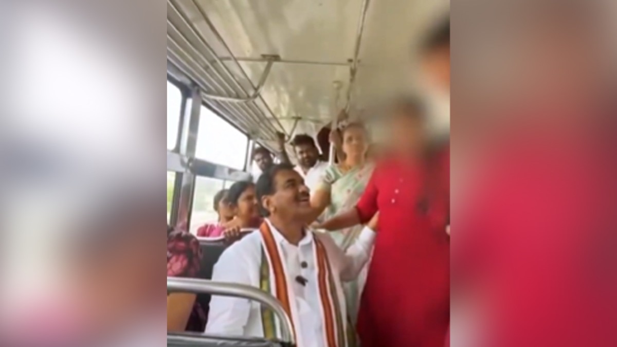 Congress MLA seen touching woman student on bus, BJP takes 'smash patriarchy' dig
