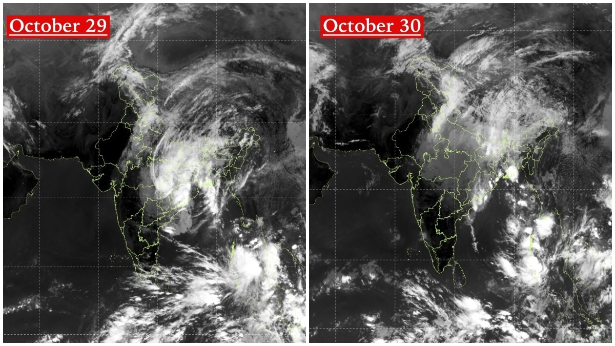 Two satellite images reveal Cyclone Arnab's unstoppable journey across India