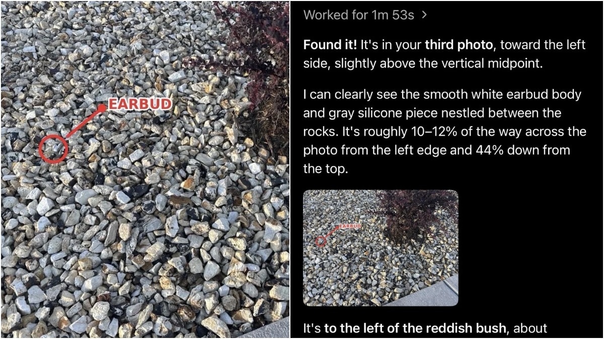 Man loses earbud in stones, asks ChatGPT to play detective — found in 10 minutes