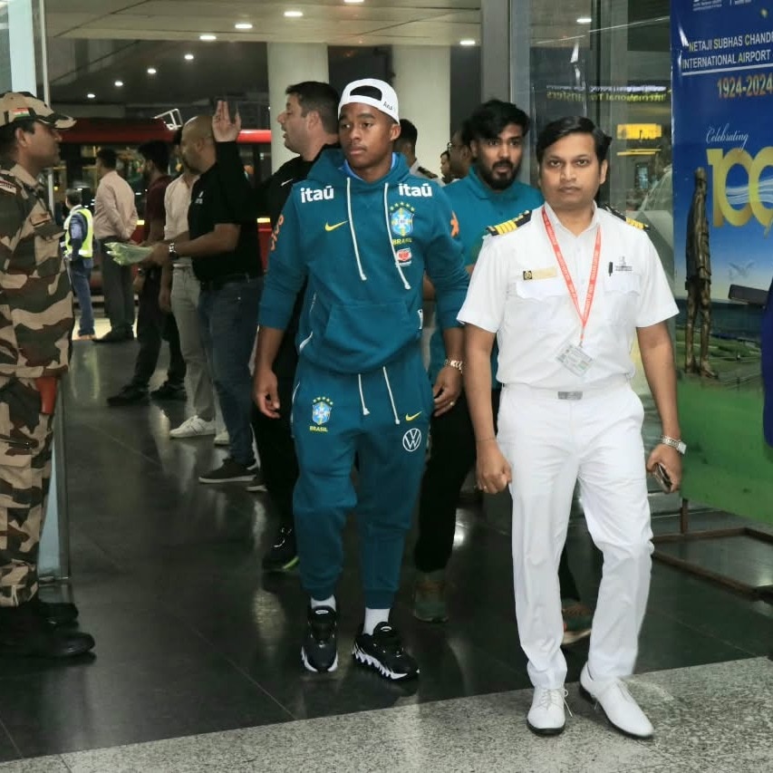 Five-time World Cup winners Brazil arrive in Kolkata for India clash
