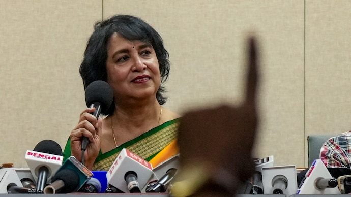 Exiled Bangladeshi author Taslima Nasrin during a recent press conference in Kolkata. (Photo: PTI) Exiled Bangladeshi author Taslima Nasrin during a recent press conference in Kolkata. (Photo: PTI)
