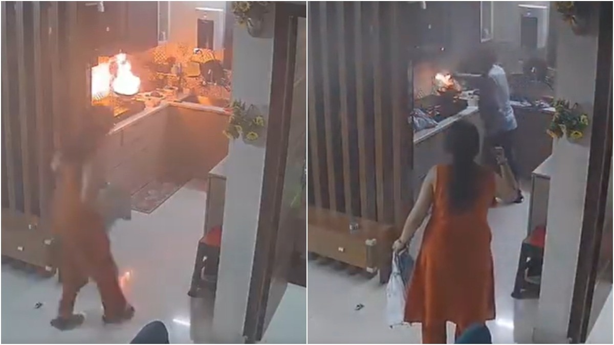 Mohali doctor freezes as kitchen pan catches fire, delivery worker jumps to action