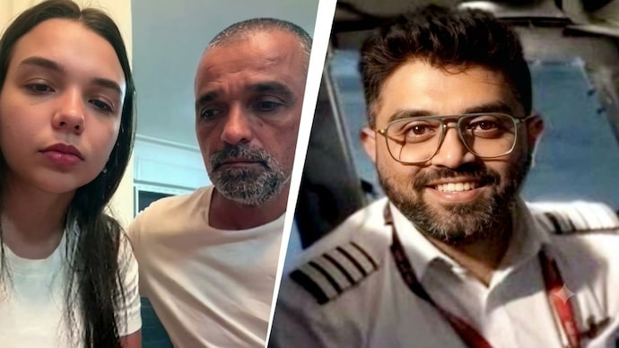 Yaniv Hayun (C) thanked Captain Smit Machchhar (R) for saving their lives after the flydubai cockpit attack. flydubai attack
