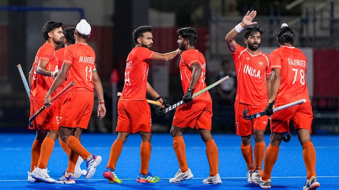 India scraped past Pakistan in the men's hockey final at the Asian Games 2026. (Image: PTI) IND vs PAK Asian Games Hockey Semifinal