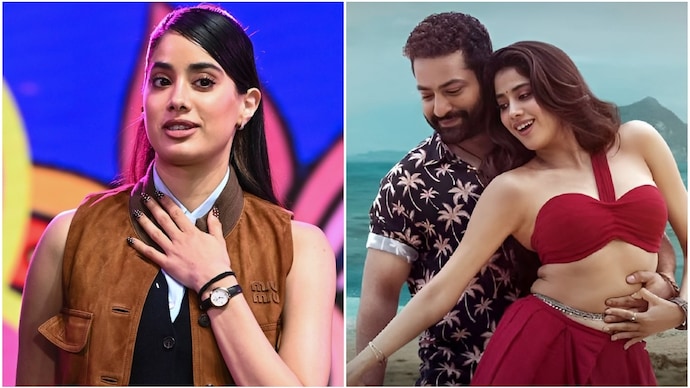 Janhvi Kapoor reacts to viral AI Chuttamalle video. (Credit: PTI/ A still from the song) Janhvi Kapoor reacts to viral AI Chuttamalle video.