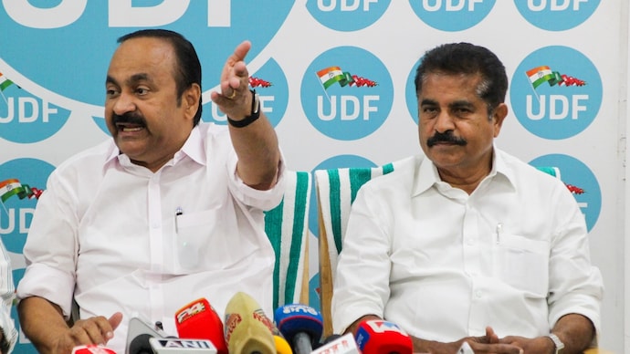 Keralam Chief Minister VD Satheesan with UDF convener Adoor Prakash. (Photo: PTI) Keralam Chief Minister VD Satheesan with UDF convener Adoor Prakash. (Photo: PTI)