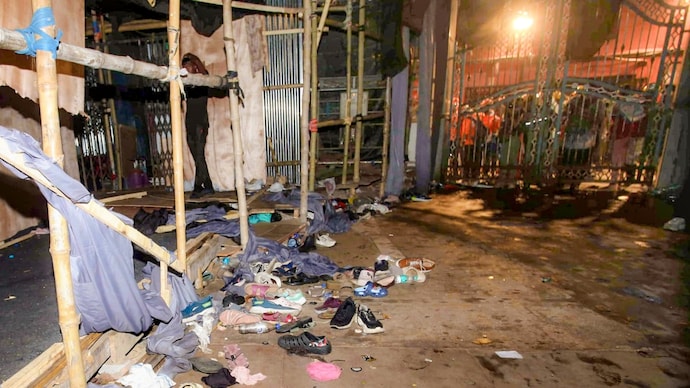 Suvendu Adhikari said lessons must be learnt from the tragedy at the Chorbagan pandal. (PTI Photo) Kolkata Stampede