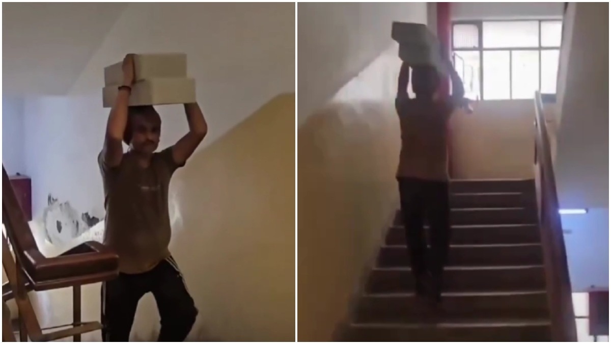 Labourer denied lift access, made to carry heavy load up stairs to 21st floor