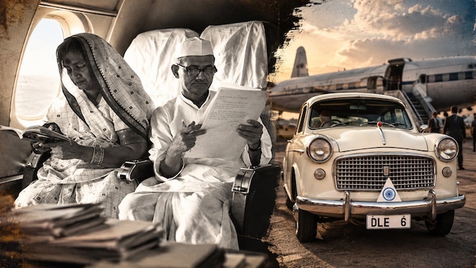 Lal Bahadur Shastri purchased a Fiat car after taking a Rs 5,000 loan from Punjab National Bank, which was later repaid by his wife Lalita Shastri. (Image: File) Lal Bahadur Shastri and his Fiat car. (Image: File)