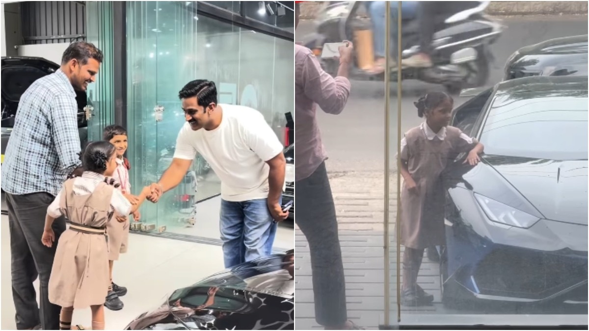 Hyderabad man spots school children admiring supercars, offers a Lamborghini ride
