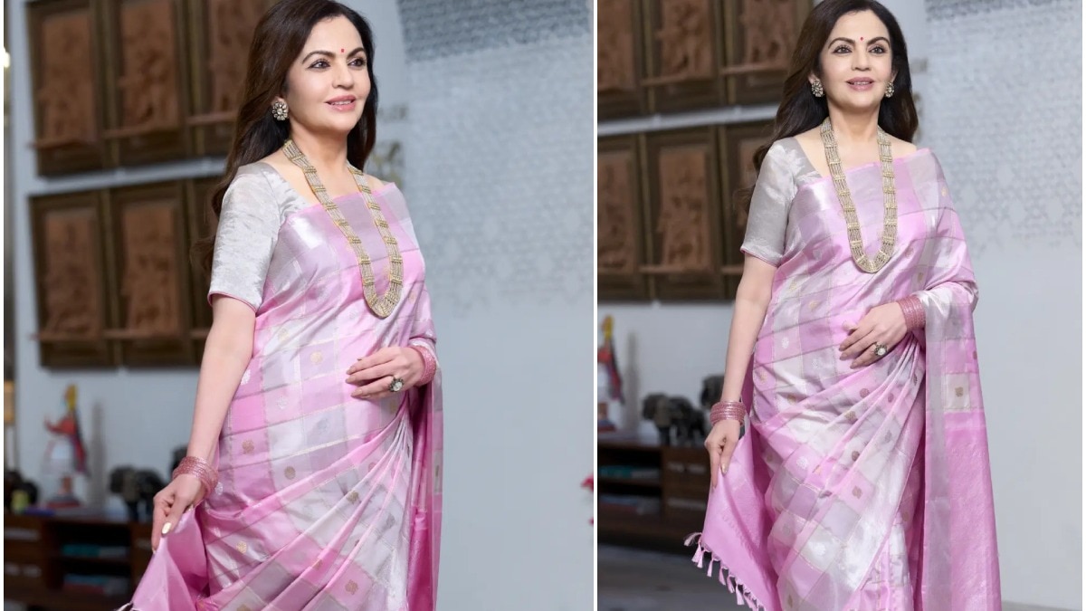 Nita Ambani Stuns in Pastel Kanjeevaram Saree for Festive Season
