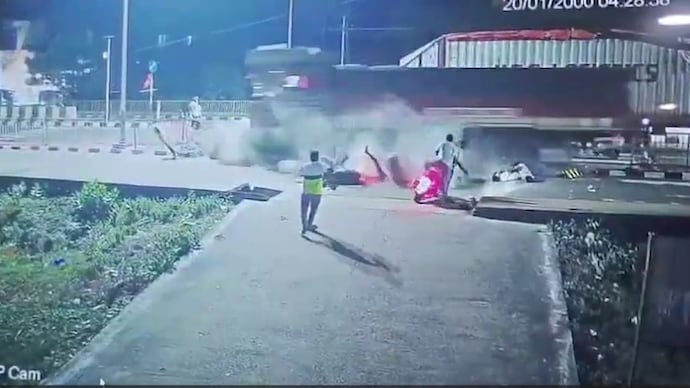 The accident occurred in Odisha's Ganjam district when a car and a truck collided on a highway. Odisha chain collision