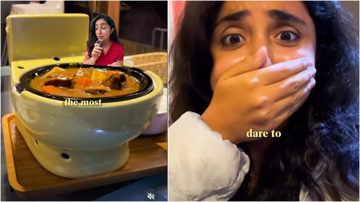 Indian Creator Visits Taiwan Cafe Serving Food in Toilet Bowls