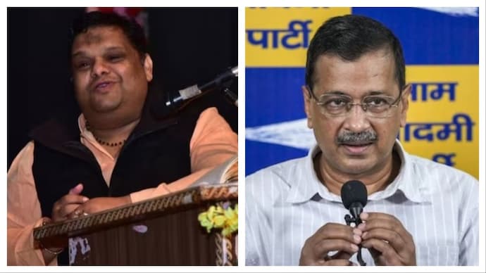 NHRC member Priyank Kanoongo (left) and Aam Aadmi Party chief Arvind Kejriwal. (File photo) Priyank Kanoongo