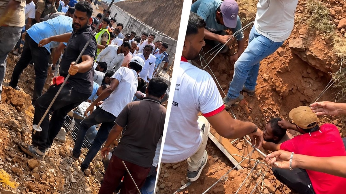 Soil Collapses on Pune Service Road During Construction; 3 Workers Trapped