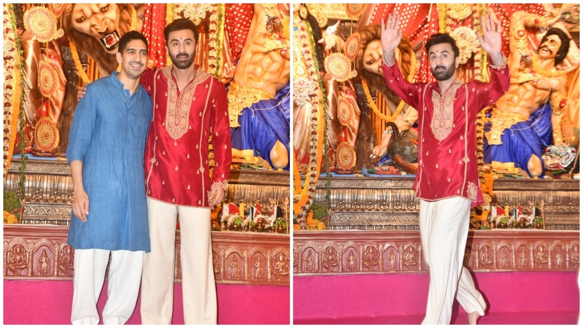 Ranbir Kapoor Seeks Blessings with Ayan Mukerji on Mahasaptami at Durga Puja Pandal