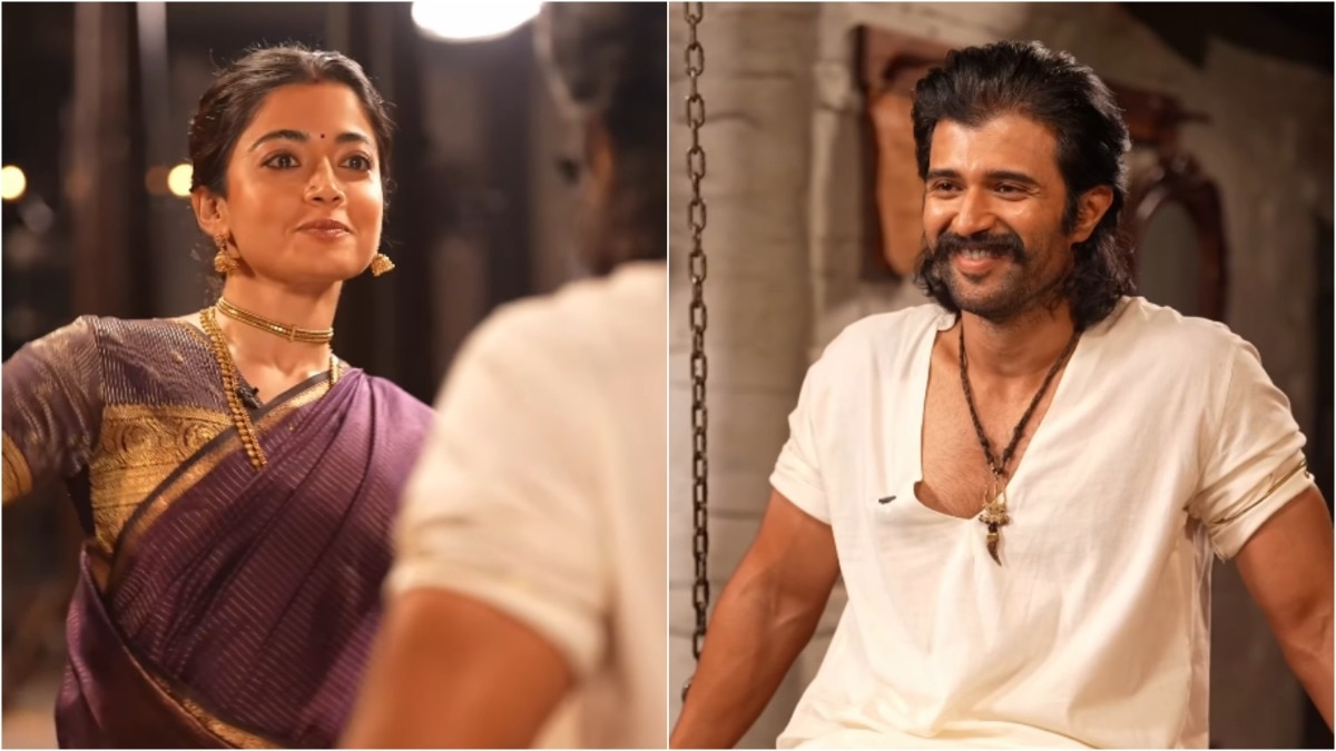 Rashmika goes full Ranabaali mode as she mimics Vijay Deverakonda's dialogue. Watch